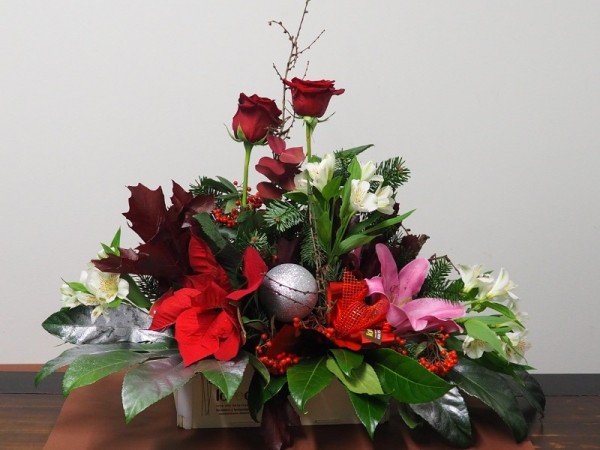 Floristería lorea caja flores navidad
