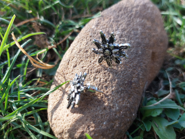 Eguzkilore pendientes botón floristería lorea