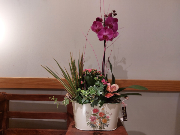 Centro rosa con orquídea 2