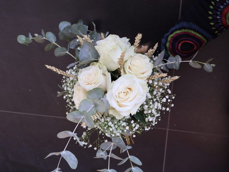 Ramo de novia con rosa